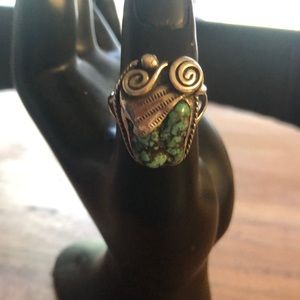 Real Turquoise Ring marked by Artist Sterling silver!